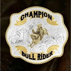 Montana Silversmiths Fine Silver‎ Champion Bull Rider Buckle - Retail $150 - NEW